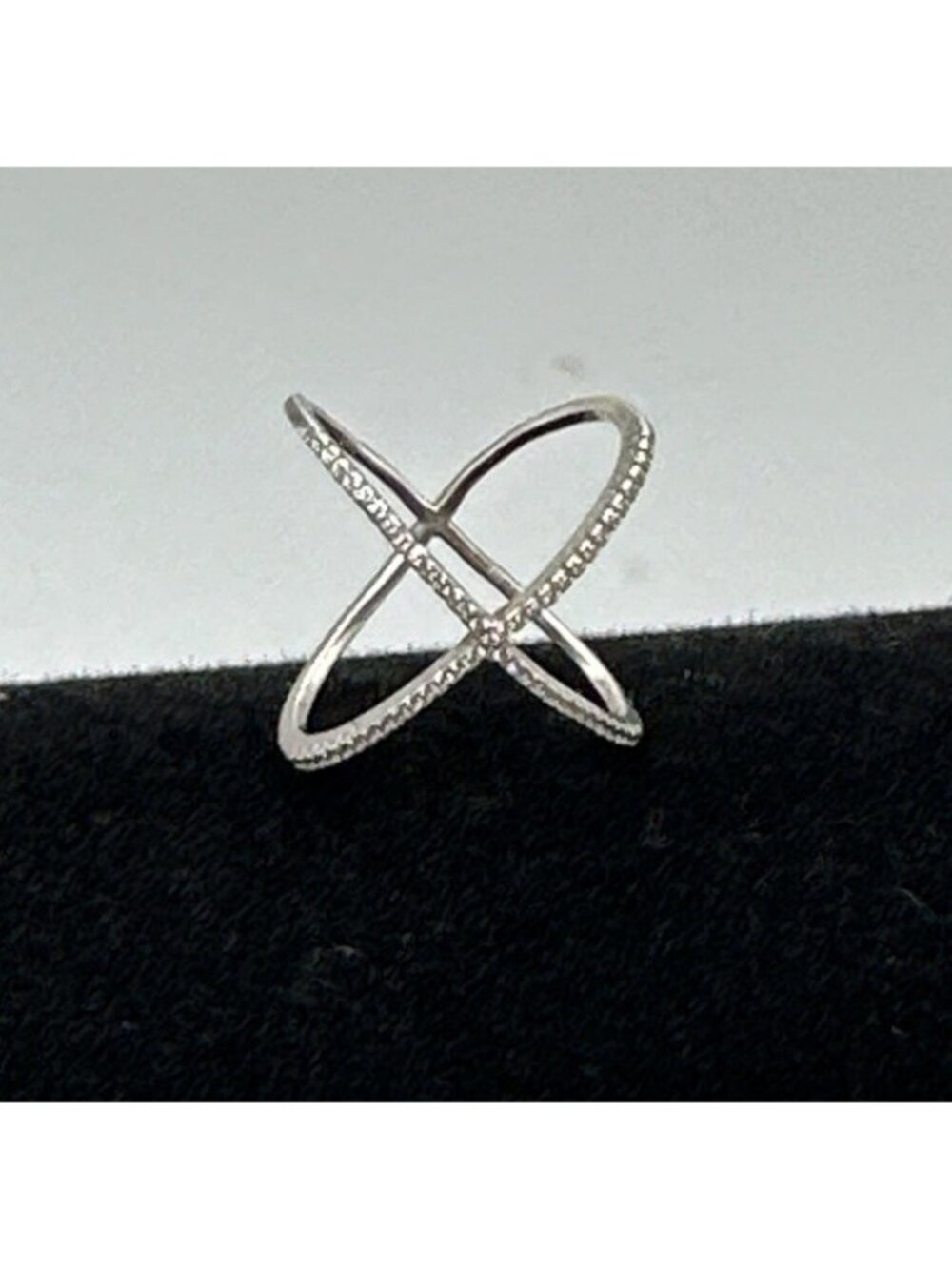 Estate 925 Sterling Silver Pave Cubic Zirconia Axis Infinity Eternity Ring S 6